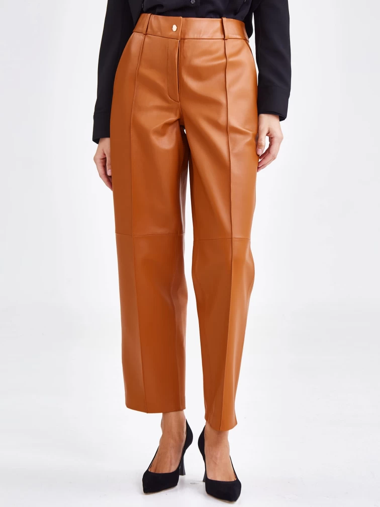 Модные женские кожаные брюки 08, виски, размер 42, артикул 85911-5