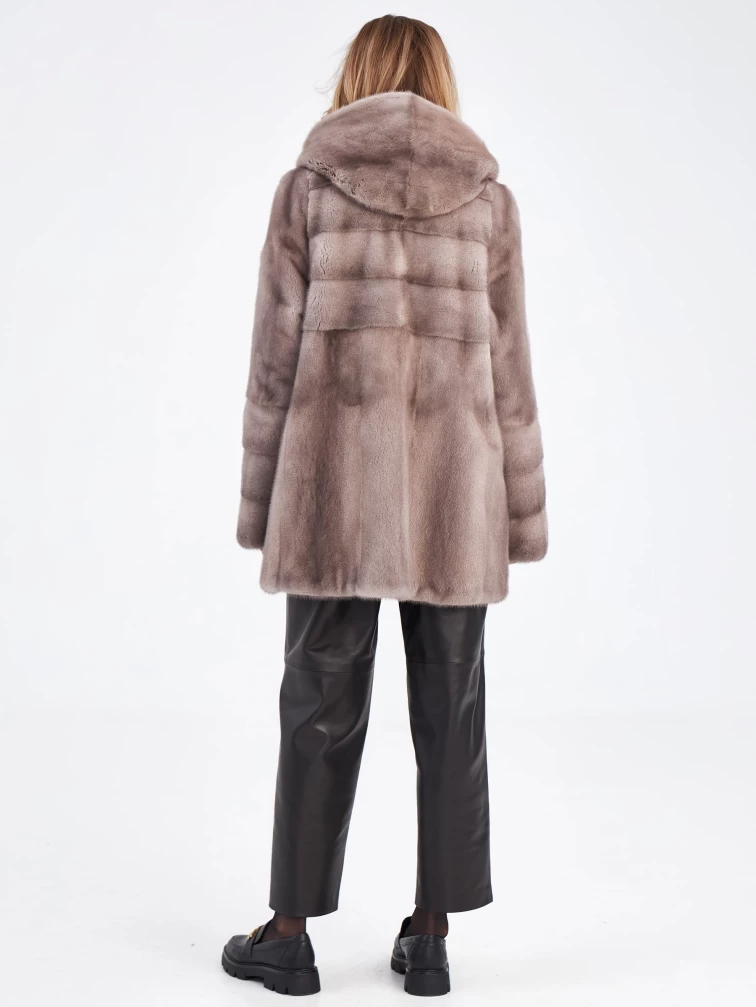 Женская куртка автоледи из меха норки Елена(к), серо-голубая, размер 50, артикул 33930-5