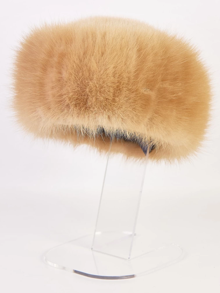 Головной убор из меха норки женский Анна ф.063, белый, размер 58, артикул 51590-0