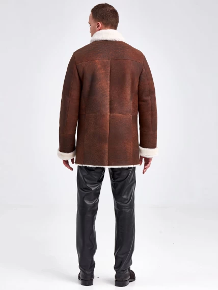 Дубленка двубортная мужская 431, виски, размер 48, артикул 71150-2