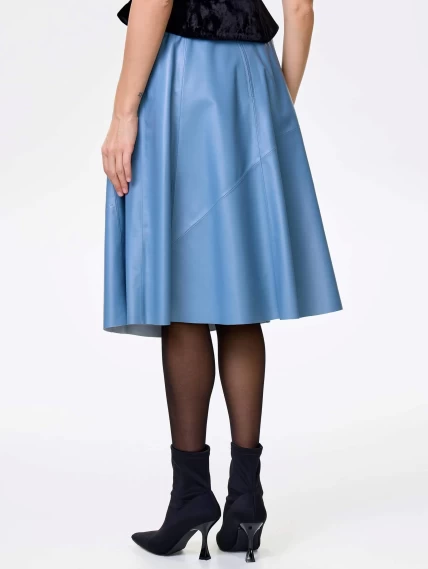 Голубая кожаная юбка 01рс, размер 48, артикул 85452-5
