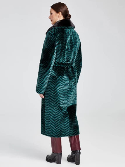 Зимний комплект женский: Дубленка 2003 + Брюки 02, зеленый/бордовый, р. 46, арт. 111246-2