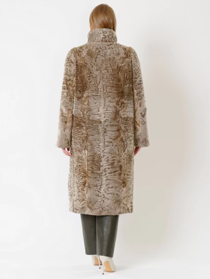 Зимний комплект женский: Шуба из каракуля Надежда + Брюки 06, бежевый/оливковый, р. 52, арт. 111372-2