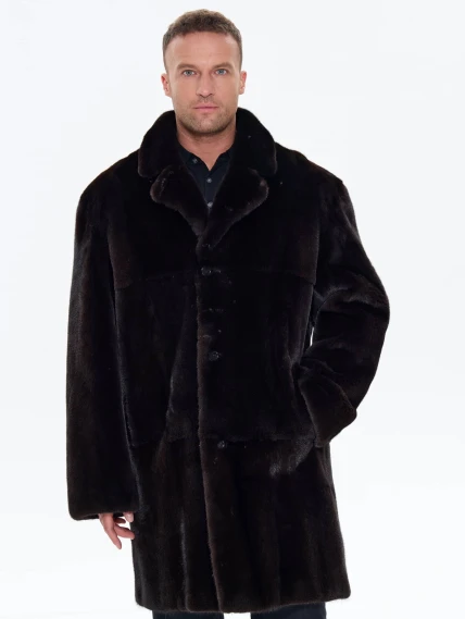 Черная мужская норковая шуба UNIFUR 7904, размер 54, артикул 34510-6