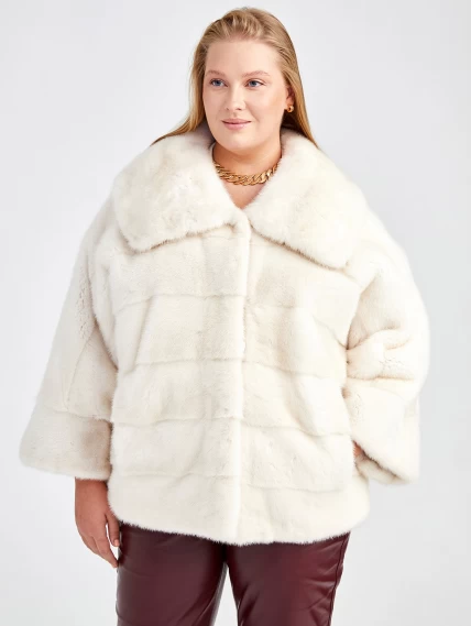 Куртка из меха норки женская Соня(в), жемчужная, размер 50, артикул 32880-1