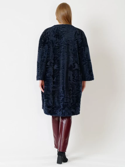 Зимний комплект женский: Шуба из каракуля 16438 + Брюки 02, cиний/бордовый, р. 52, арт. 111294-6