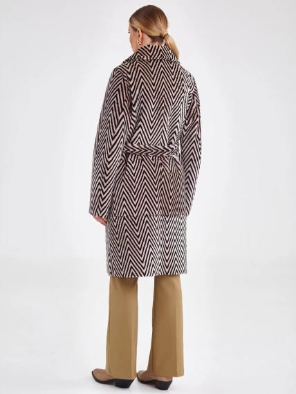 Двустороннее женское полупальто из натуральной овчины премиум класса 2019, бежевое, размер 50, артикул 64000-6