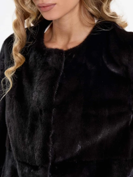 Черная женская шуба из меха норки BRASCHI NJ 13, размер 42, артикул 34370-3