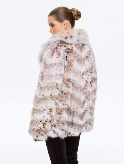Женская шуба из меха рыси М850, натуральный, размер 48, артикул 65330-7