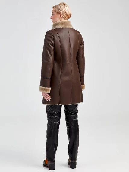 Зимний комплект женский: Дубленка 206 + Брюки 04, коричневый/черный, р. 48, арт. 111340-2