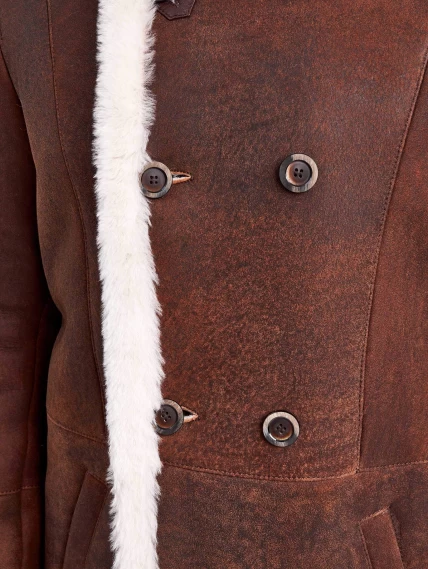 Дубленка двубортная мужская 431, виски, размер 48, артикул 71150-4