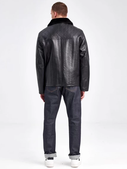 Дубленка мужская 97105, короткая, черная, размер 58, артикул 71220-3