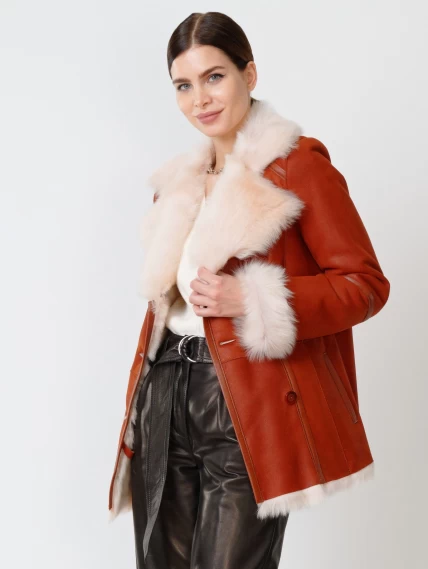 Зимний комплект женский: Дубленка 126 + Брюки 05, виски/черный, р. 44, арт. 111238-5