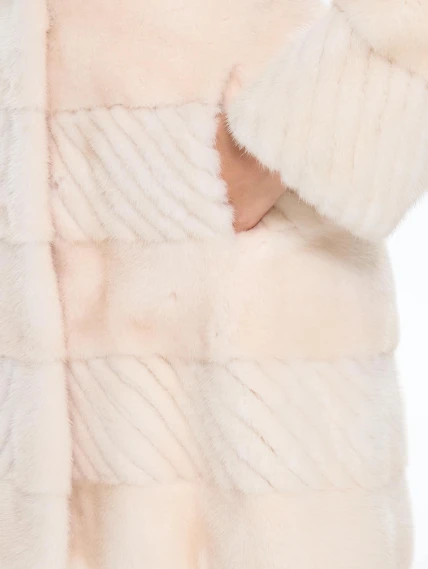 Бежевая женская норковая шуба BRASCHI EGM 012, размер 42, артикул 34400-2