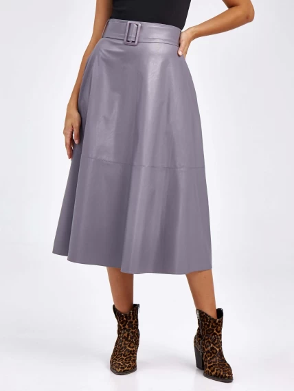 Женские кожаная юбка из экокожи 4820761, серая, размер 44, артикул 85810-4