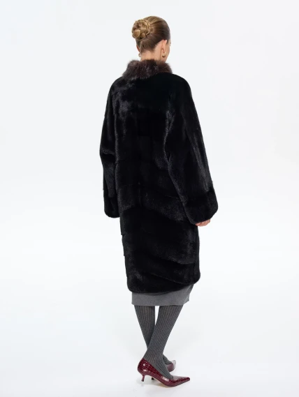 Норковая длинная женская шуба Анастасия, черная, размер 44, артикул 65650-5