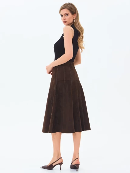 Коричневая замшевая юбка 17з, размер 42, артикул 86020-3