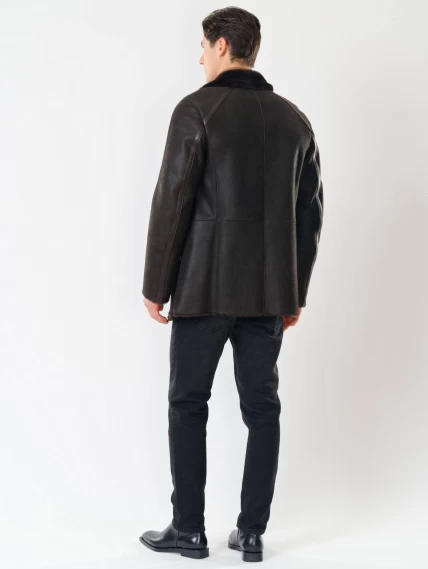 Дубленка двубортная классическая мужская 422, коричневая, размер 58, артикул 70501-4