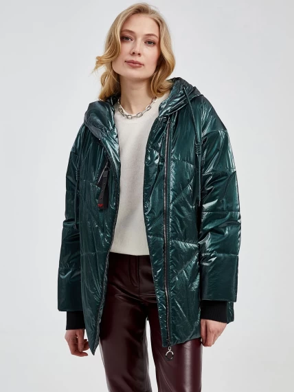 Демисезонный комплект женский: Куртка 20032 + Брюки 02, изумрудный/бордовый, р. 42, арт. 111364-4