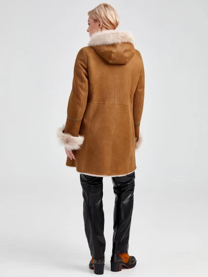 Демисезонный комплект женский: Дубленка 293 + Брюки 04, бежевый/черный, р. 46, арт. 111356-2