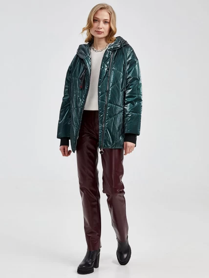 Демисезонный комплект женский: Куртка 20032 + Брюки 02, изумрудный/бордовый, р. 42, арт. 111364-0