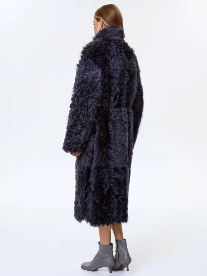 Длинное женское пальто из натуральной овчины тиградо премиум класса 2025, темно-серое, размер 44, артикул 64430-6