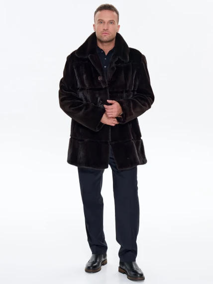 Шуба мужская из меха норки REGAL RRM-506, коричневая, размер 56, артикул 34550-6