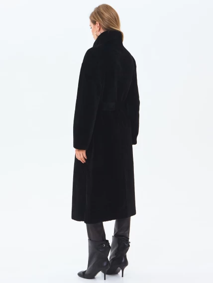 Длинная женская дубленка из астрагана 2062, черная, размер 44, артикул 64700-6