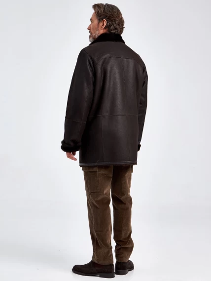 Мужская классическая дубленка 405, коричневая, размер 46, артикул 70640-2