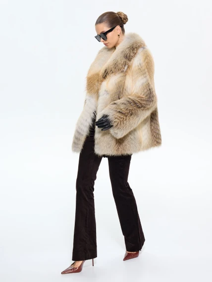 Женская короткая шуба из меха лиса М550, рыжая, размер 46, артикул 65300-7