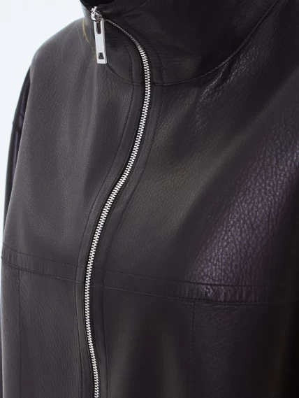 Кожаная куртка премиум класса для женщин 3090, черная, размер 48, артикул 24340-2