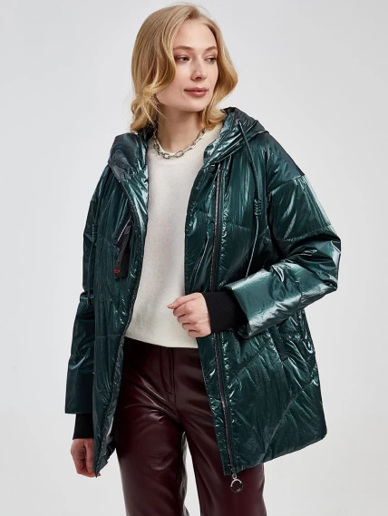 Демисезонный комплект женский: Куртка 20032 + Брюки 02, изумрудный/бордовый, р. 42, арт. 111364-2