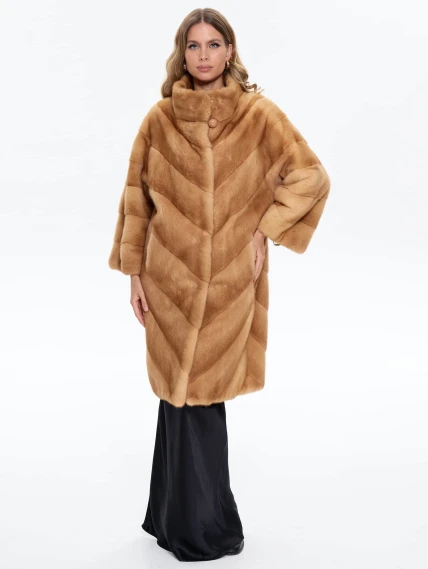 Женская шуба из меха норки BRASCHI MLD 001, рыжая, размер 42, артикул 34390-6