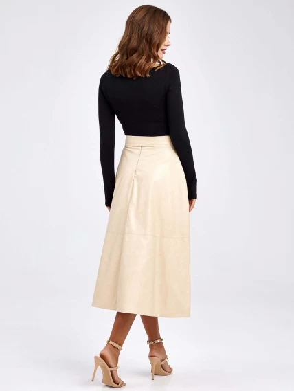 Женские кожаная юбка из экокожи 4820752, молочная, размер 46, артикул 85800-7