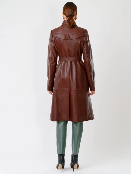 Кожаный комплект женский: Плащ 3003 + Брюки 03, ореховый/оливковый, р. 46, арт. 111133-1