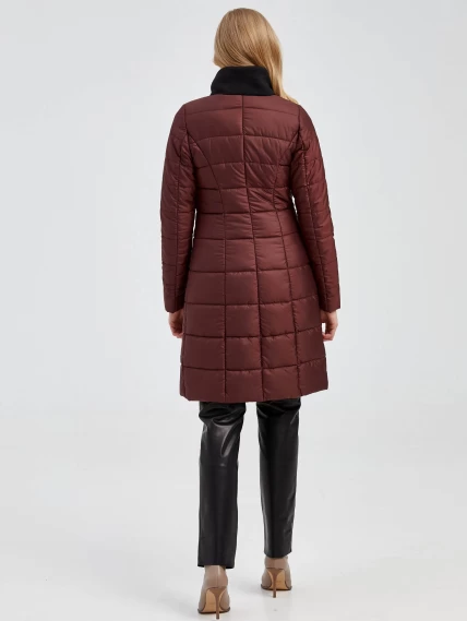 Демисезонный комплект женский: Пуховик 701 + Брюки 03, бордовый/черный, р. 42, арт. 111232-1