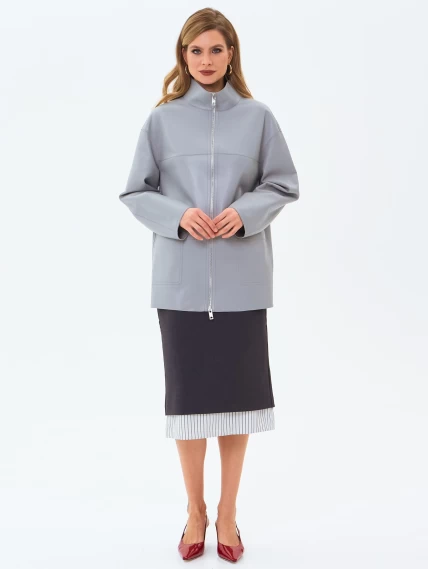 Женская кожаная куртка премиум класса 3089, серая, размер 50, артикул 24420-1