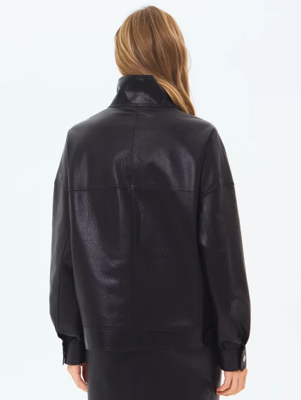 Женская кожаная куртка премиум класса 3087, черная, размер 50, артикул 24460-5