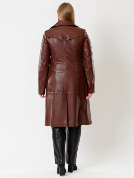 Кожаный комплект женский: Плащ 3003 + Брюки 04, ореховый/черный, р. 46, арт. 111131-2