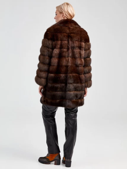 Женская шуба из меха соболя 2а(ав), коричневая, размер 44, артикул 19200-3