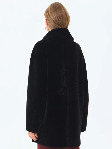 Черная женская шуба из астрагана 2064, размер 48, артикул 64630-3