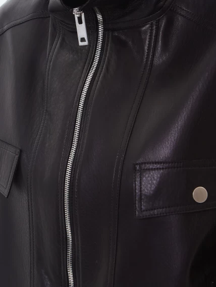 Женская кожаная куртка премиум класса 3087, черная, размер 50, артикул 24460-2