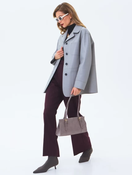 Кожаная куртка премиум класса для женщин 3092, серая, размер 46, артикул 24570-7