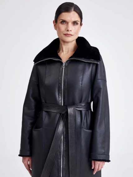 Двусторонняя женская дубленка из астрагана премиум класса 2015, черная, размер 48, артикул 62720-0