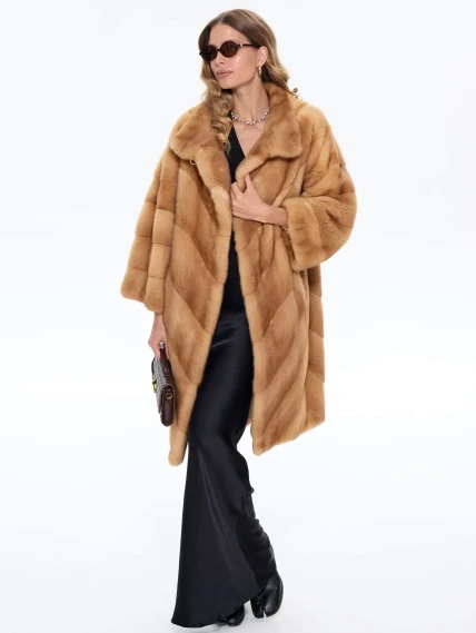 Женская шуба из меха норки BRASCHI MLD 001, рыжая, размер 42, артикул 34390-4
