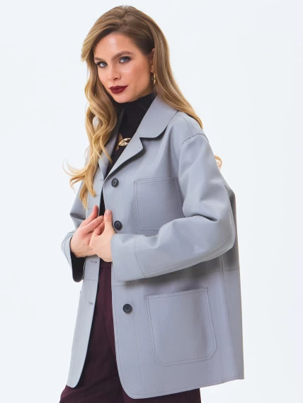 Кожаная куртка премиум класса для женщин 3092, серая, размер 46, артикул 24570-2