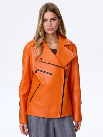 Кожаная куртка косуха премиум класса для женщин 3047-0