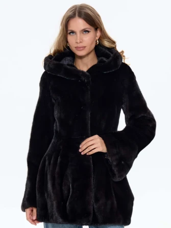 Черная женская норковая шуба BRASCHI Н 717-0