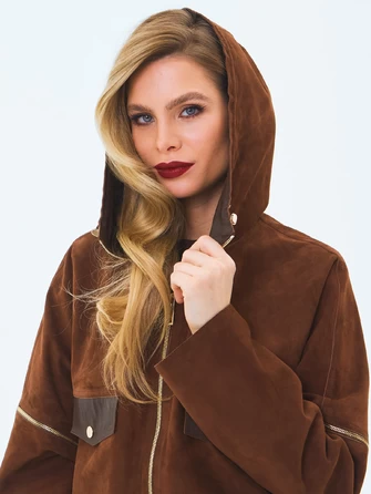 Женская куртка из натуральной замши премиум класса 3086з-1