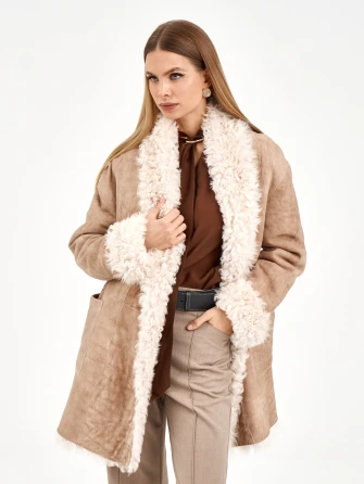 Короткая женская дубленка из тиградо 2078-0